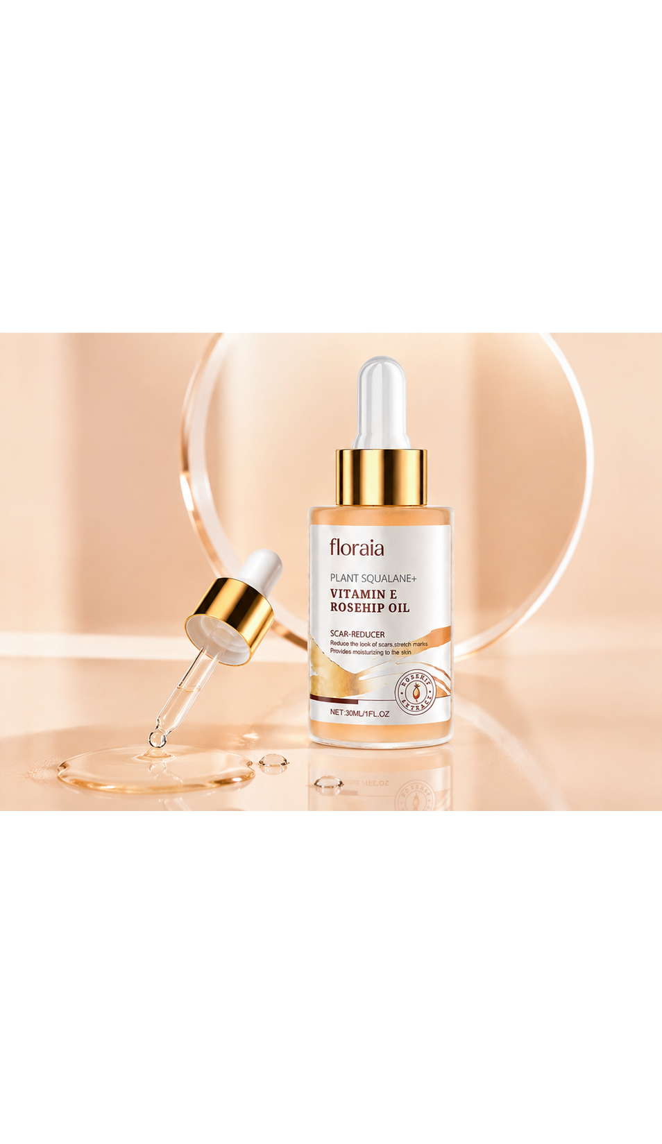 Radiant Skin Rosehip Serum with Squalane & Vitamin E